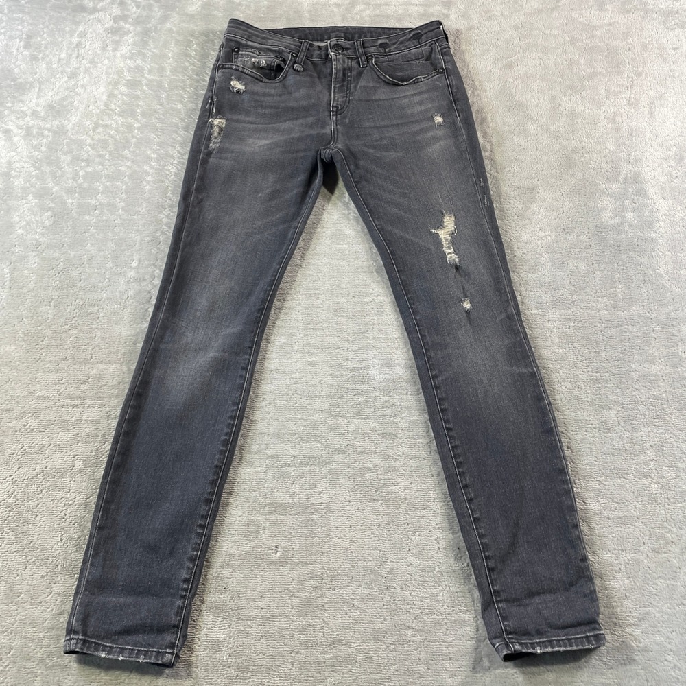 R13 Jeans Alison Skinny Womens 26 Gino Black Distressed Italy Punk Grunge Rock